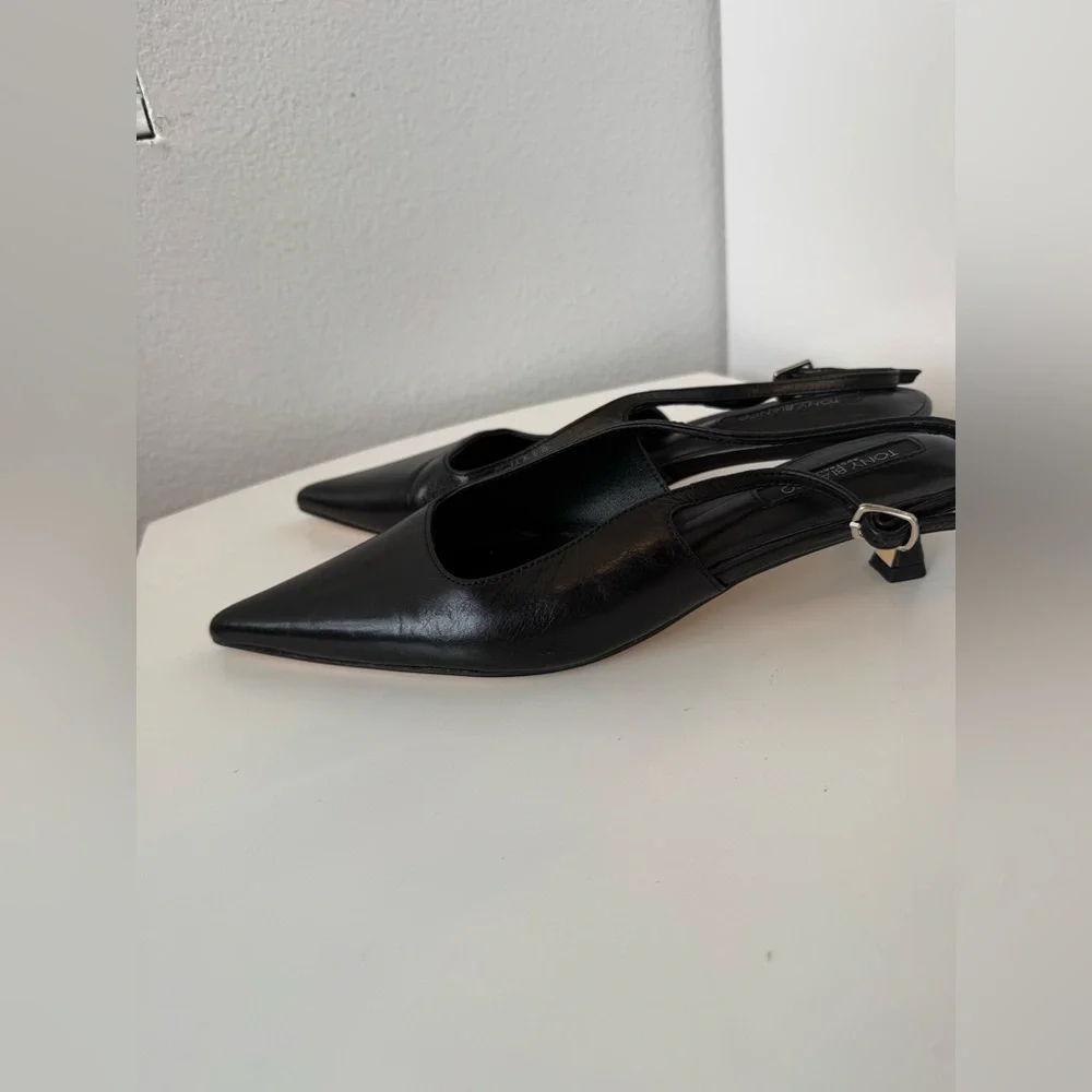 Tony Bianco Crush Slingback Pump in Black Vintage Leather size 71/2 - Picture 8 of 9